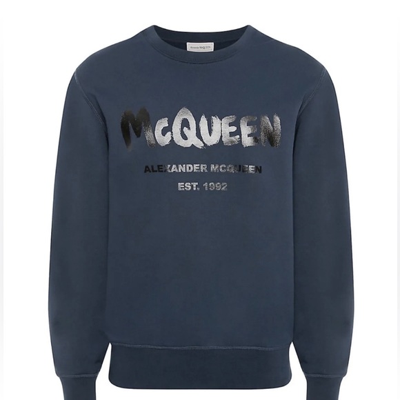 Alexander McQueen Graffiti Logo Crewneck Sweatshirt
